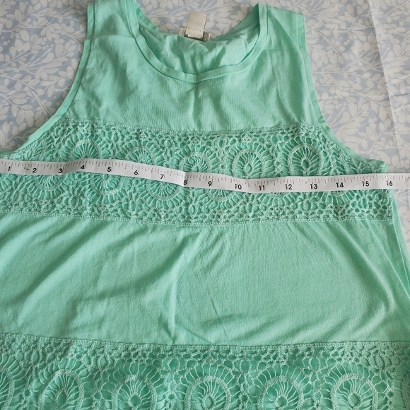 Bundle Only: J. CREW MINT GREEN LACE PANEL 100% COTTON TANK‎ TOP SIZE XS P - Picture 9 of 12